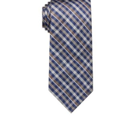Michael Kors Men's Grid Check-Print Tie - Taupe - Picture 2 of 5